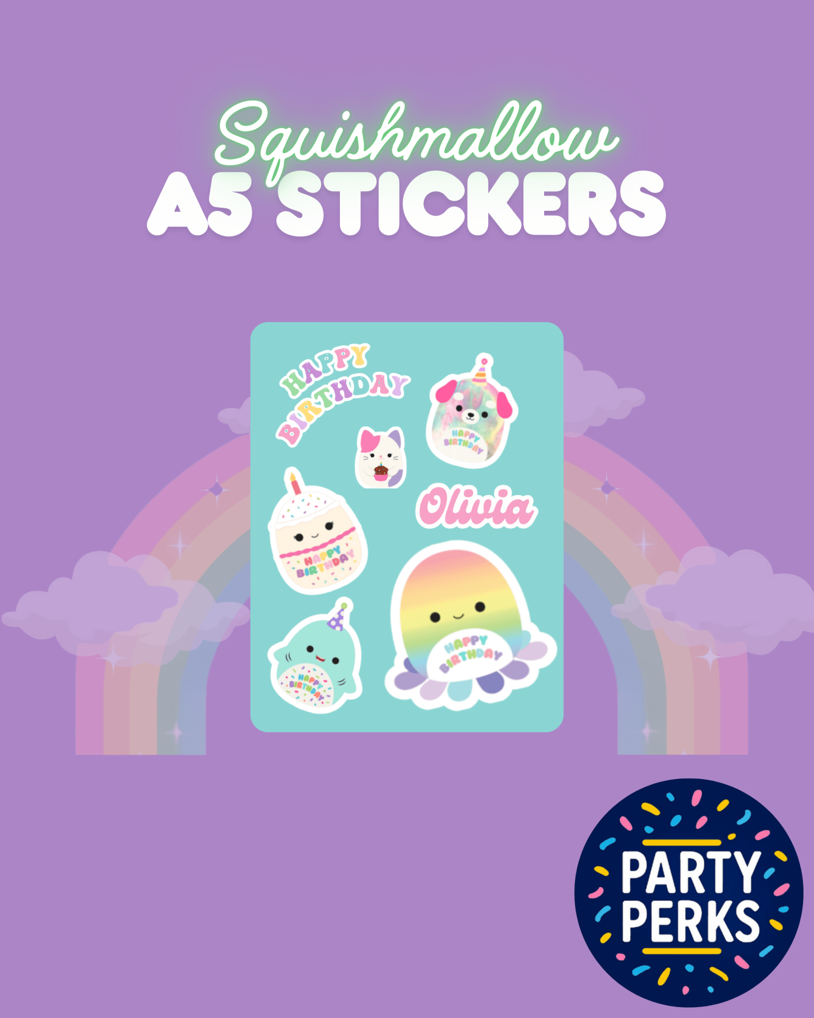 Personalised A5 sticker - Party Perks