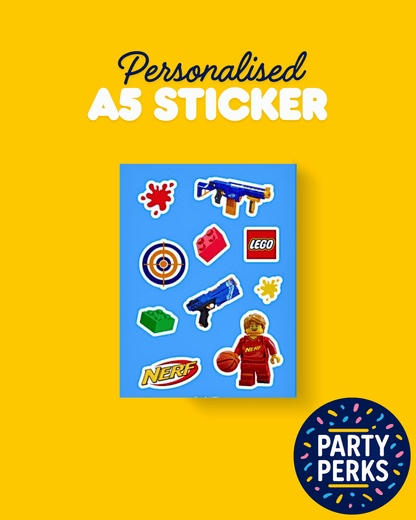 Personalised A5 sticker - Party Perks