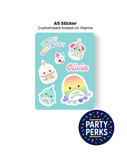 Personalised A5 sticker - Party Perks